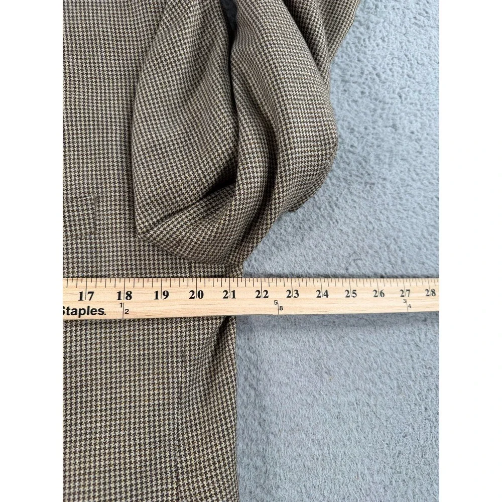 Brooks Brothers 346 Blazer Men's 44S Brown Houndstooth Wool Single Breasted Coat